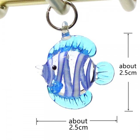 Cute Mini Ocean Fish Charms 2pcs Sea Glass Pendant DIY Jewelry Making Accessories