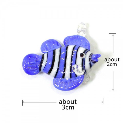 Cute Mini Ocean Fish Charms 2pcs Sea Glass Pendant DIY Jewelry Making Accessories