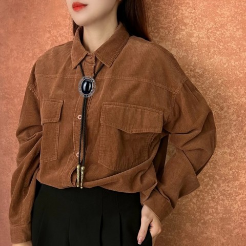 Western Cowboy Leather Bolo Tie, Unisex Retro Necklace Jewelry