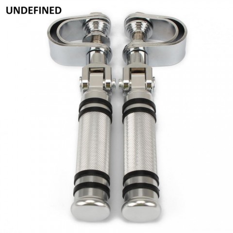 Highway Footrest Clamp for Harley Chopper Bobber, 1-1 1/4", Chrome Aluminum Steel