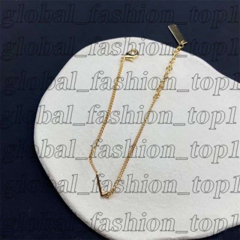 Luxury Yevs Sain Laurant Women's 14K Gold Plated Charm Bracelet with Crystal Letters