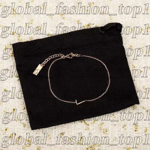 Luxury Yevs Sain Laurant Women's 14K Gold Plated Charm Bracelet with Crystal Letters