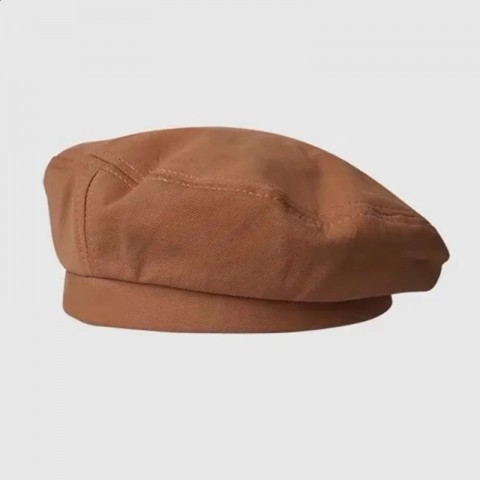Cotton French Checkered Beret for Women - Retro Military Hat