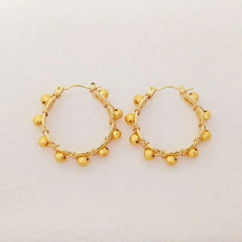 Dangle Chandelier Earrings for Women, Handmade Beaded Circle Crystal Alloy