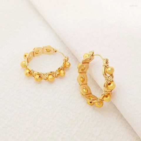 Dangle Chandelier Earrings for Women, Handmade Beaded Circle Crystal Alloy