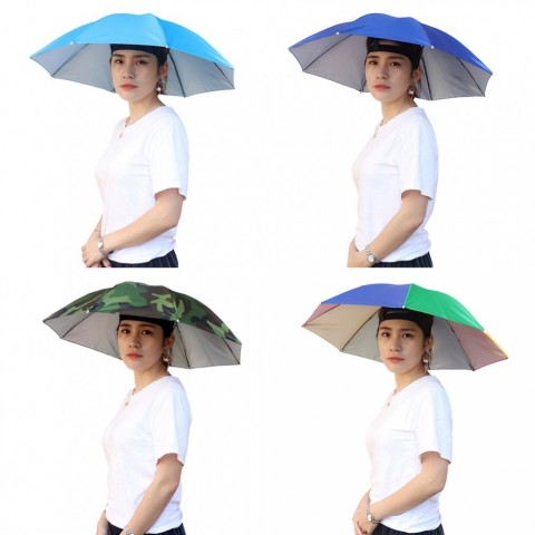Umbrella Hat for Men - Hands-Free Foldable Fishing Cap