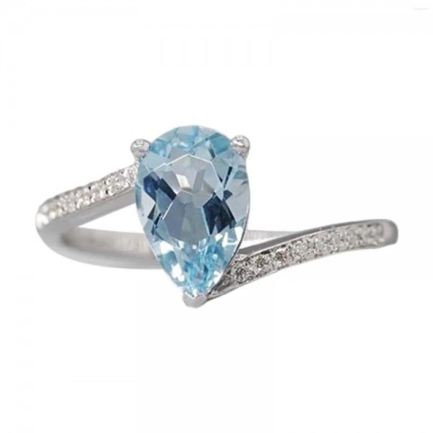 Luxury Tear Shape Wedding Rings for Valentines Day & Anniversary Engagement