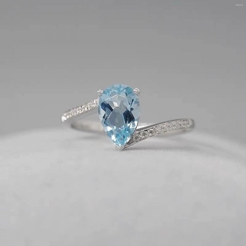 Luxury Tear Shape Wedding Rings for Valentines Day & Anniversary Engagement