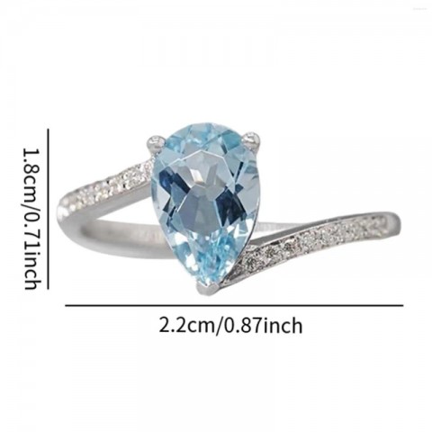 Luxury Tear Shape Wedding Rings for Valentines Day & Anniversary Engagement
