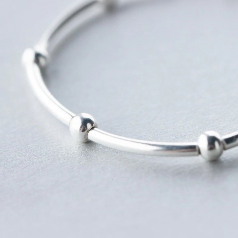 Modian Sterling Silver Adjustable Bangle for Women - Stylish and Customizable