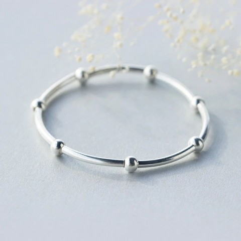 Modian Sterling Silver Adjustable Bangle for Women - Stylish and Customizable