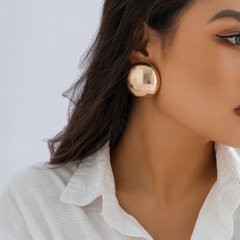 Charm Ingemark Women's Vintage Gold Steampunk Ball Stud Earrings