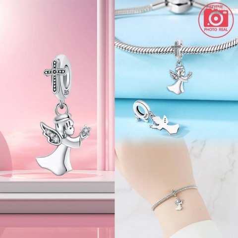 Silver Plated Cross Charms for Women's Bracelet Jewelry Making