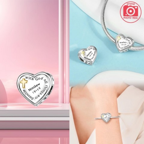 Silver Plated Cross Charms for Women's Bracelet Jewelry Making