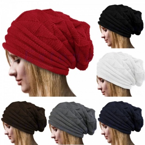 Warm Solid Oversized Beanies for Men & Women