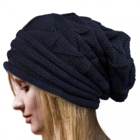 Warm Solid Oversized Beanies for Men & Women