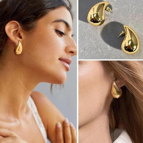 Elegant 18K Gold Plated Teardrop Earrings for Women