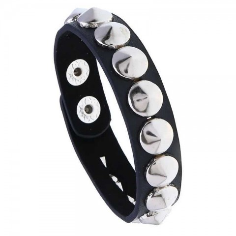 Gothic Punk Silver Spiked Bracelet for Men and Women