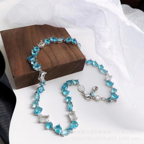 Designer Pendant Necklace with Austrian Crystal, Silver Plated Alloy, Preppy Style