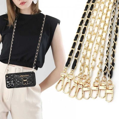 Designer Anchor Chain Key Ring in Metal with PU Leather Strap