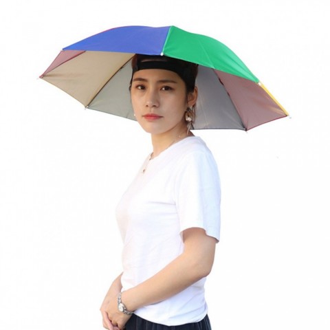 Umbrella Hat for Men - Hands-Free Foldable Fishing Cap