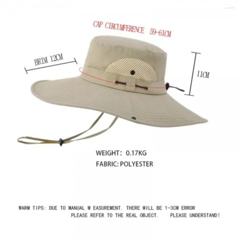 Beret Bucket Hat for Men - Wide Brim Sun Protection & Breathable Design