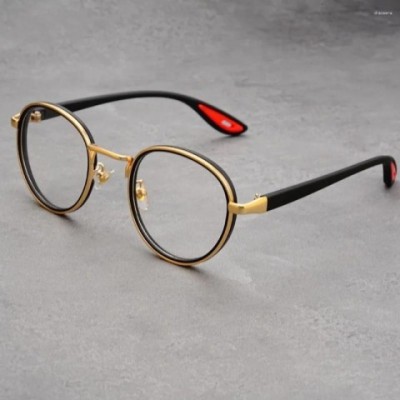 Luxury Vintage Men's Alloy Anti-Blue Light Sunglasses with Clear Gradient Lenses