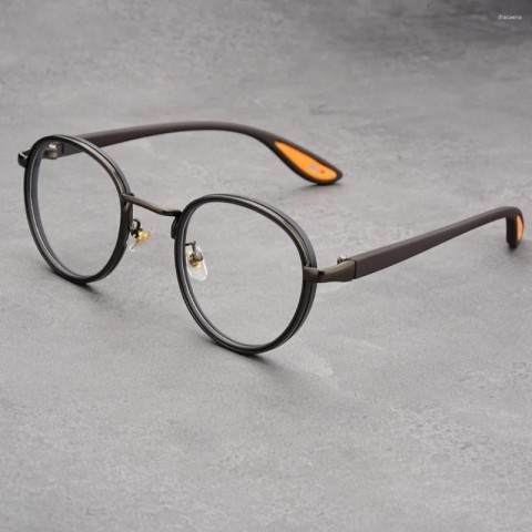 Luxury Vintage Men's Alloy Anti-Blue Light Sunglasses with Clear Gradient Lenses