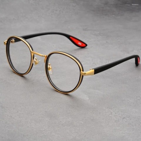 Luxury Vintage Men's Alloy Anti-Blue Light Sunglasses with Clear Gradient Lenses