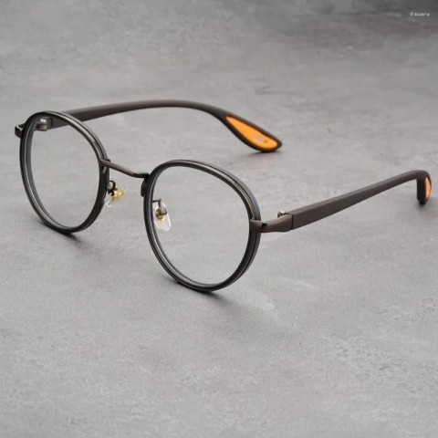Luxury Vintage Men's Alloy Anti-Blue Light Sunglasses with Clear Gradient Lenses
