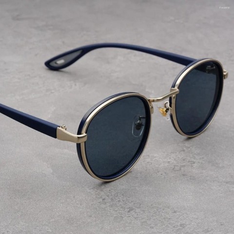 Luxury Vintage Men's Alloy Anti-Blue Light Sunglasses with Clear Gradient Lenses