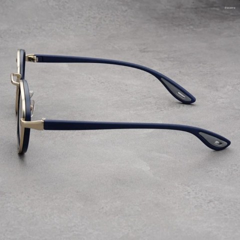 Luxury Vintage Men's Alloy Anti-Blue Light Sunglasses with Clear Gradient Lenses