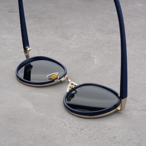 Luxury Vintage Men's Alloy Anti-Blue Light Sunglasses with Clear Gradient Lenses