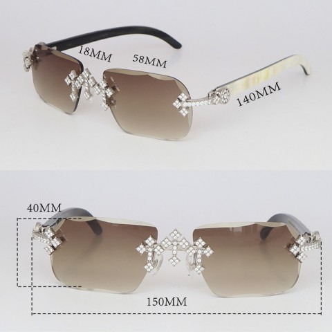 New 3524012 Rimless Sun Glasses with Moissanite Set