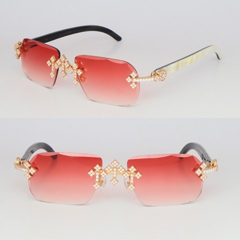 New 3524012 Rimless Sun Glasses with Moissanite Set