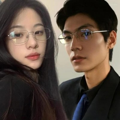 Unisex Vintage Metal Sunglasses - Y2K Harajuku Retro Anti-Blue Light Oval Square Frames