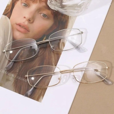 Unisex Vintage Metal Sunglasses - Y2K Harajuku Retro Anti-Blue Light Oval Square Frames