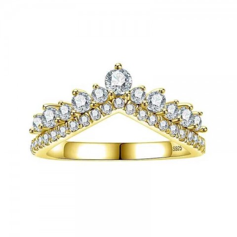 XJ250412 Unisex High-Quality 925 Sterling Silver All Silica Wedding Ring with Side Stones