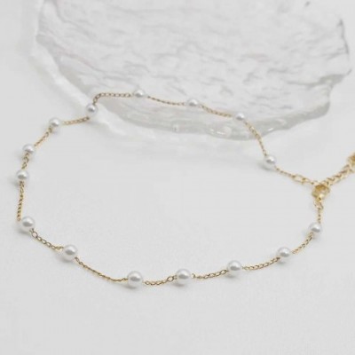 Beaded Gothic Pearl Necklace for Women 2024 Kpop Pendant Jewelry W250318