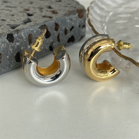 Elegant Two-Tone Stud Earrings for Women