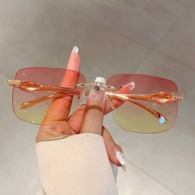 New Y2K Luxury Rimless Square Sunglasses for Men and Women
