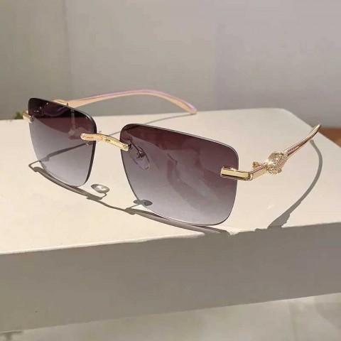 New Y2K Luxury Rimless Square Sunglasses for Men and Women