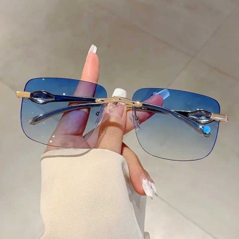 New Y2K Luxury Rimless Square Sunglasses for Men and Women