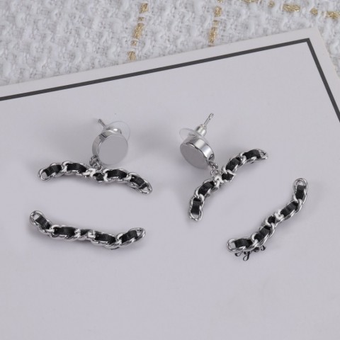 215FIT Exquisite E Letter Designer Earrings, Women's Sterling Silver Studs