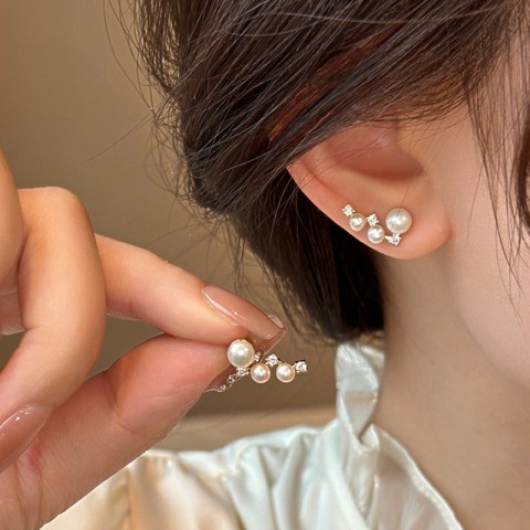 215FIT Exquisite E Letter Designer Earrings, Women's Sterling Silver Studs