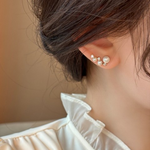 215FIT Exquisite E Letter Designer Earrings, Women's Sterling Silver Studs
