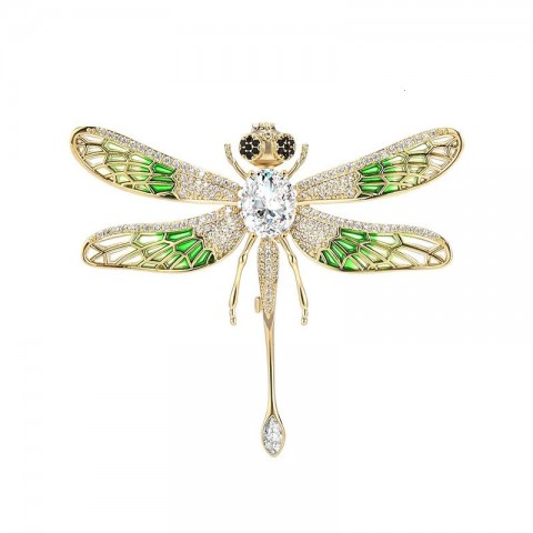SUYU Women's Elegant Dragonfly Brooch - Shaking Wings Design