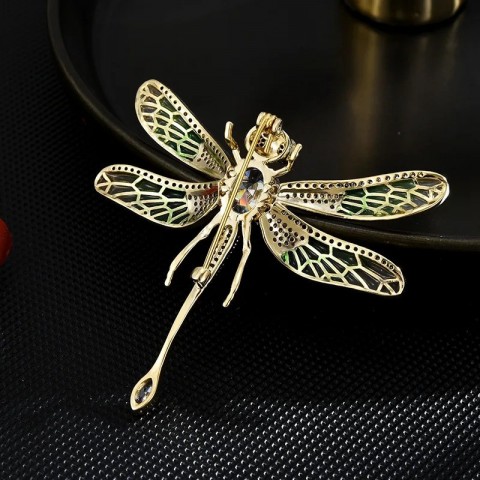 SUYU Women's Elegant Dragonfly Brooch - Shaking Wings Design