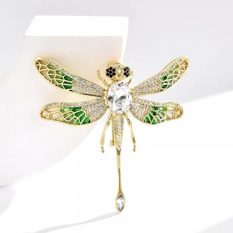 SUYU Women's Elegant Dragonfly Brooch - Shaking Wings Design