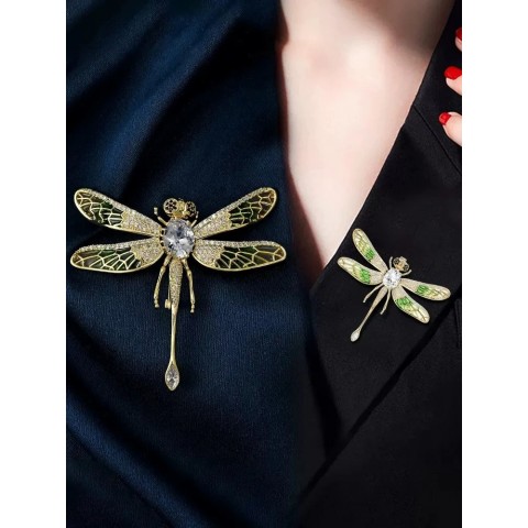 SUYU Women's Elegant Dragonfly Brooch - Shaking Wings Design